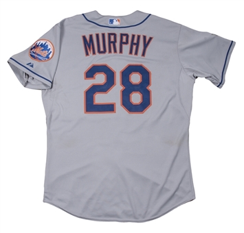 2015 Daniel Murphy Postseason Game Used New York Mets Road Jersey Photo Matched To NLDS Game 1 Home Run (MLB Authenticated, MEARS A10 & Resolution Photomatching)